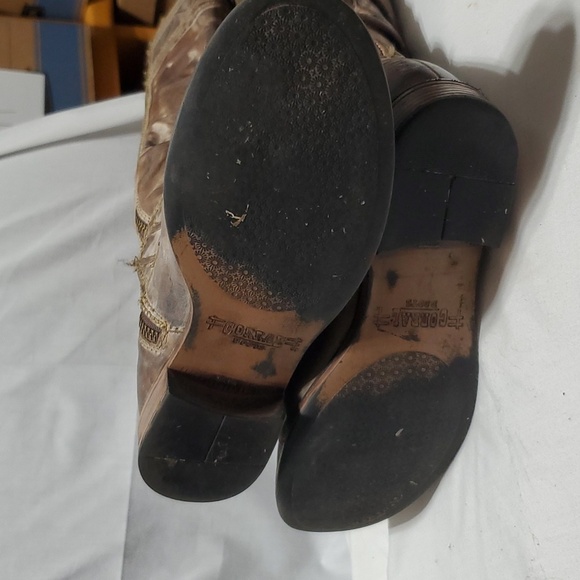 Corral distressed tall low heel leather boots brown - Picture 8 of 12